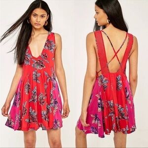 Free People Thought I Was Dreaming Floral Patchwork Dress Mini Bohemian